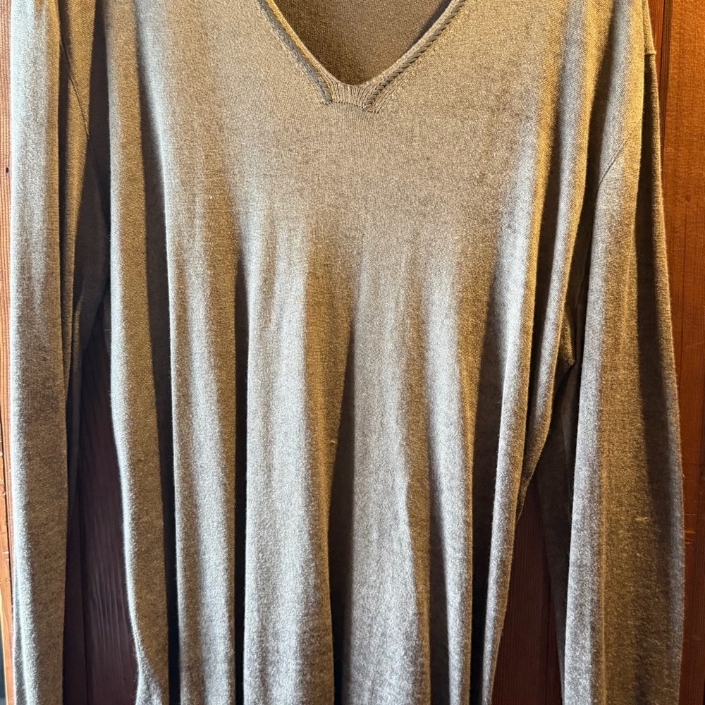 John Varvatos Charcoal V-Neck Sweater